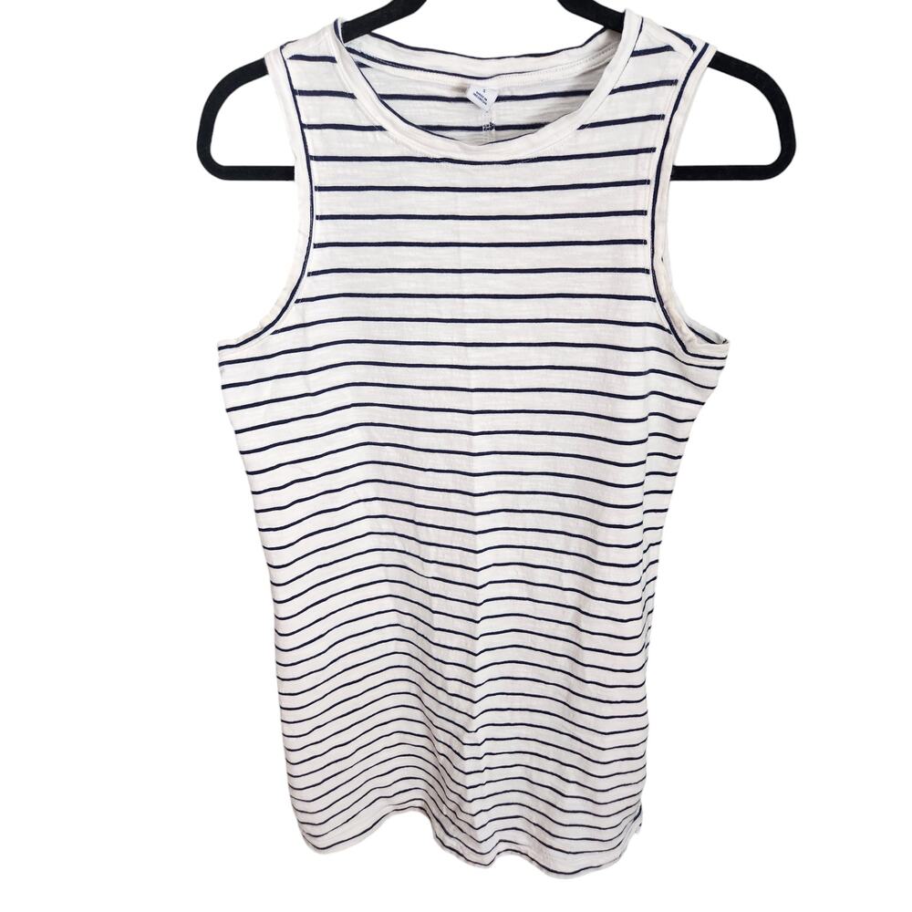 Old Navy White and Navy Blue‎ Striped Sleeveless Cotton T-shirt Dress Size Small